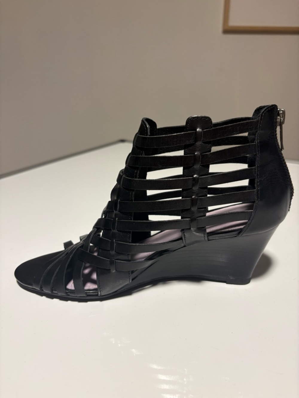 BORN Marlena woven leather huaraches black 8.5 Vintage Y2K new condition - Picture 3 of 8
